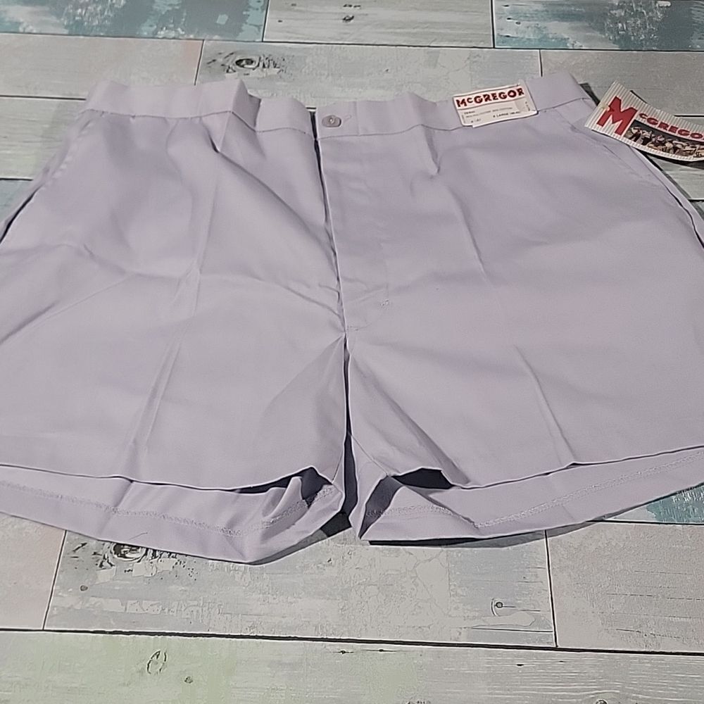 MCGREGOR Vintage Single Stitch size XL Mens Light Gray Elastic Back Blend Shorts